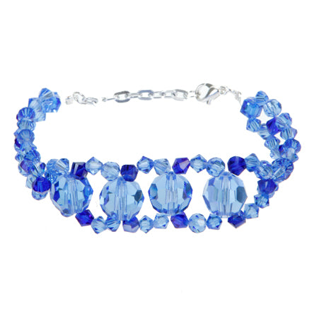 Pulsera De Cristales Azul Brillante