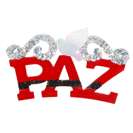 Letrero Paz Decorado De Rojo, Negro Y Plata