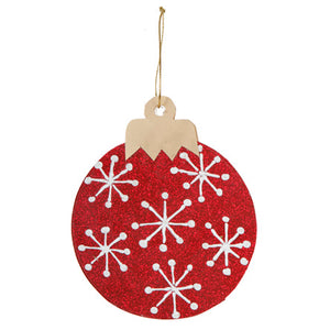 Esfera Con Copos De Nieve Y Película Decorativa Roja