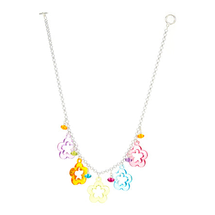 Collar Flores Con Cuentas Multicolor