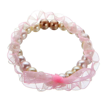 Pulsera De Perlas Y Listón Organza