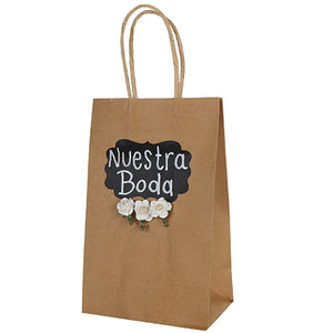 Bolsa Con Flores Y Etiqueta De Pizarrón