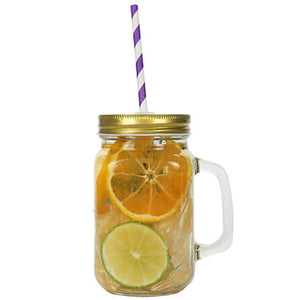 Frasco Con Popote Morado
