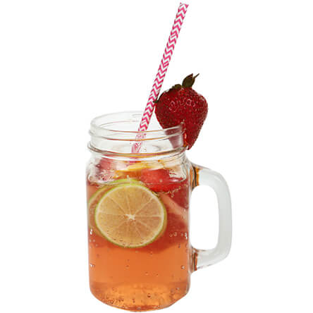 Frasco Con Popote Rosa