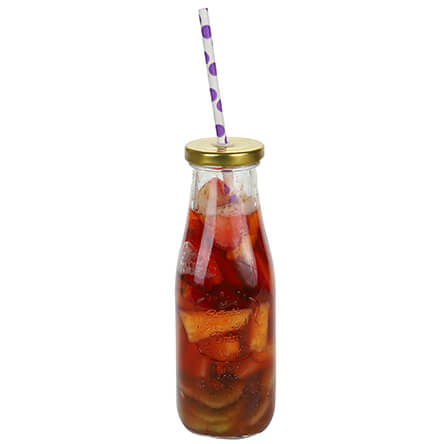 Botella Con Pote Morado Con Puntos