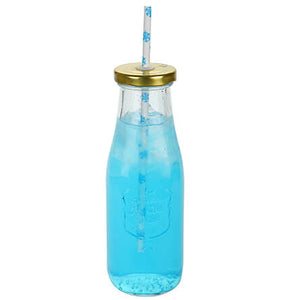 Botella Con Popote De Copos