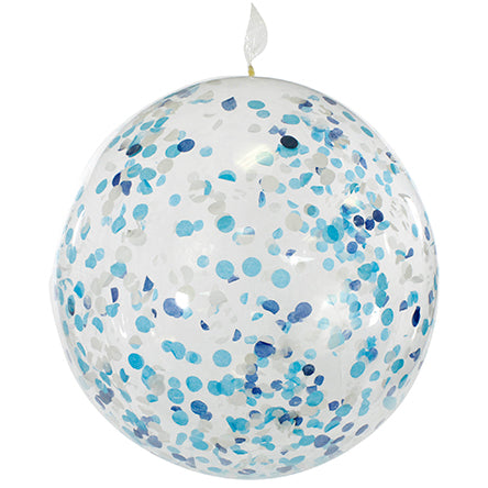 Globo Con Confeti Azul