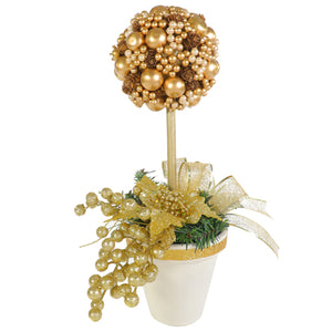Topiario Con Cerezas Oro