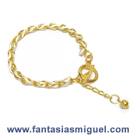 Pulsera Sencilla Cola De Rata Blanca