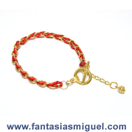 Pulsera Sencilla Con Cola De Rata Roja