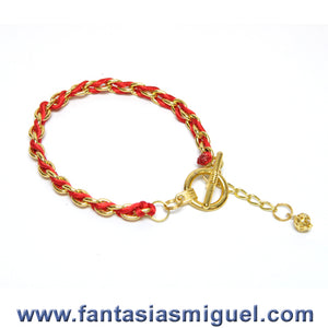 Pulsera Sencilla Con Cola De Rata Roja