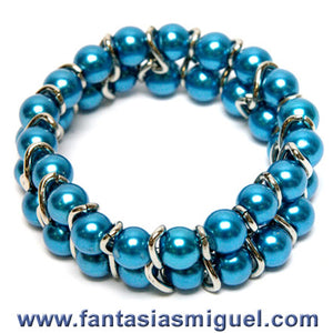 Pulsera Doble Perla Con Eslabon