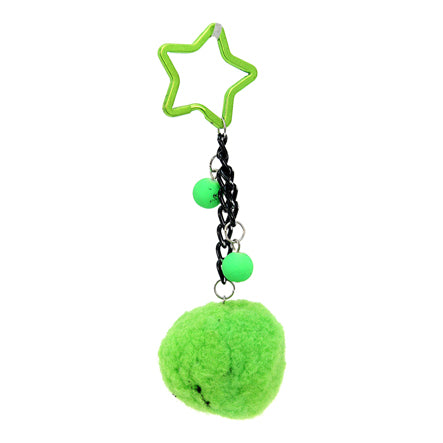 Llavero Estrella Con Pom Pom Verde Limón