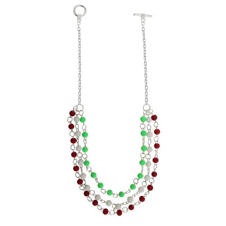 Collar Con Cadena Tricolor Fiesta Mexicanas