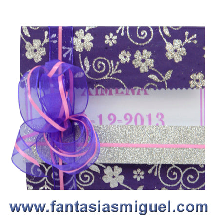 Invitación Xv Años  Morado, Rosa