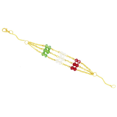 Fantasías Miguel Clave:RV135 Pulsera Oro Con Rondeles Tricolor