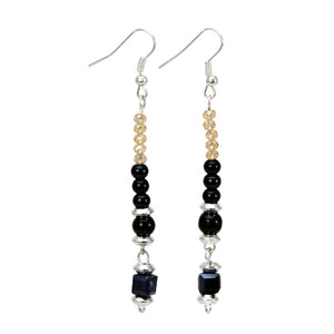 Aretes De Plata Con Perlas Negro-Miel