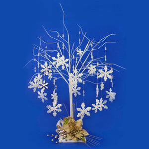 Árbol De Invierno Con Copos De Nieve