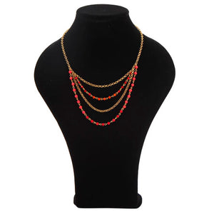 Collar De Cadena Oro Y Engarces Con Cuentas Caucho