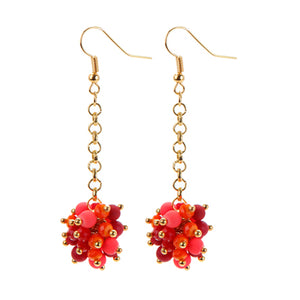 Aretes Largos De Cadena Y Engarces Oro Con Rondeles