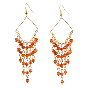 Aretes Triangulos Con Engarces Y Cuentas Topacio