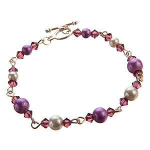 Pulsera De Engarces Con Perlas Destello Y Cristales Preciosa