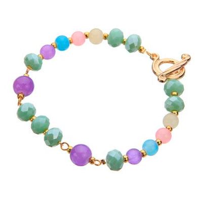 Fantasías Miguel Clave:SO412 Pulsera Con Cuentas Redondo Multicolor Y Rondeles Menta