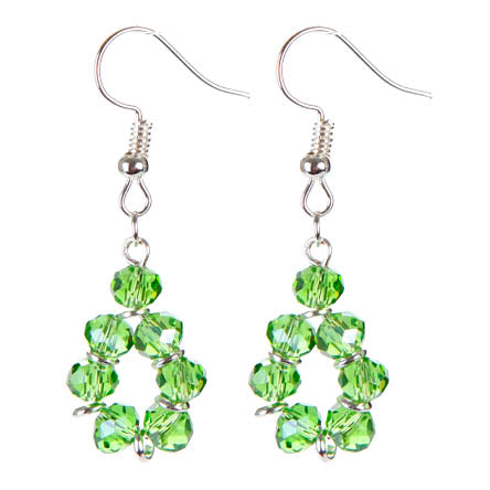 Aretes Redondos Con Rondeles Verdes