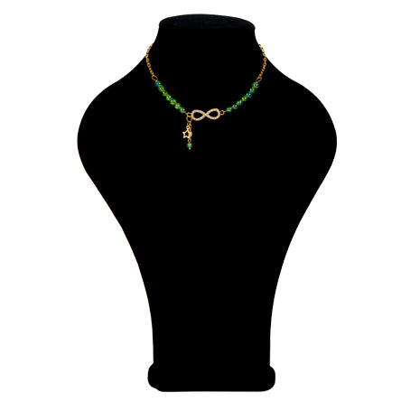 Collar Infinito Verde Lima Con Dije De Estrella