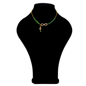 Collar Infinito Verde Lima Con Dije De Estrella