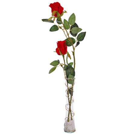 Florero De Cristal Con Rosas