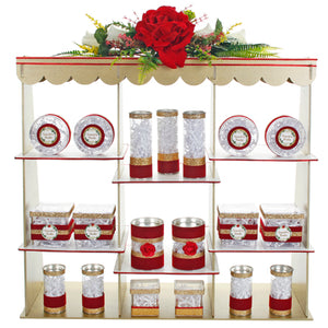 Mueble Recuerdos Boda Rojo Blanco