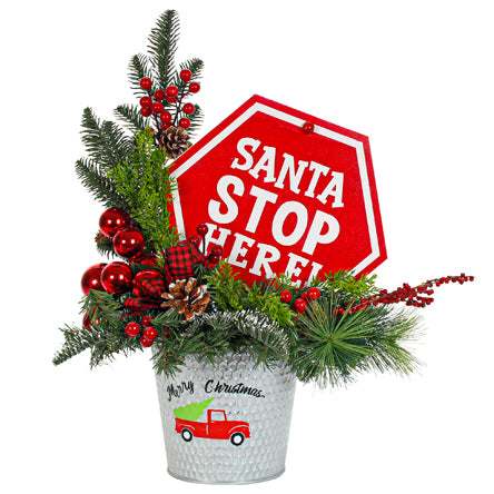 Adorno Navideño Santa Stop