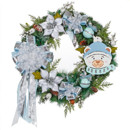 Corona De Pared Azul Plata Oso