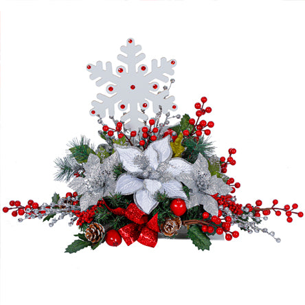 Arreglo Navideño Rojo-Plata