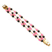 Fantasías Miguel Clave:SR483 Brazalete Triple Rosa-Negro Con Cuenta Grieta