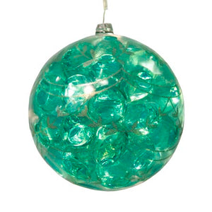 Esfera Transparente Pintada Con Hidrogel Verde Y Serie De Leds