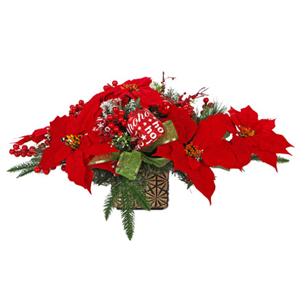 Centro De Mesa Navideño  Con Nochebuenas