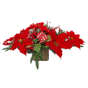 Centro De Mesa Navideño  Con Nochebuenas