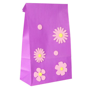 Bolsa Morada Con Flores