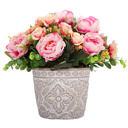 Maceta Con Botón Rosa