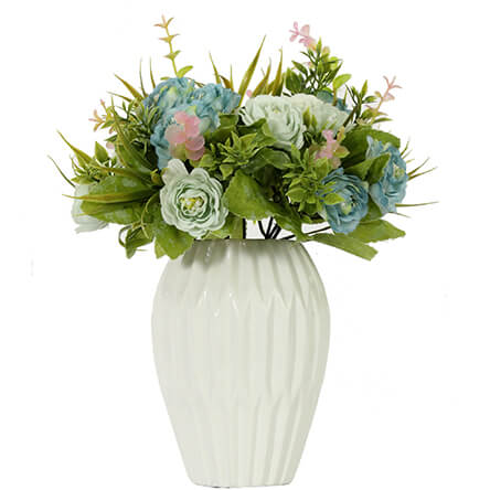 Florero Con Flores Azules