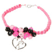 Fantasías Miguel Clave:SZ108 Pulsera Tejida Rosa-Negro Con Cordón Fantasía