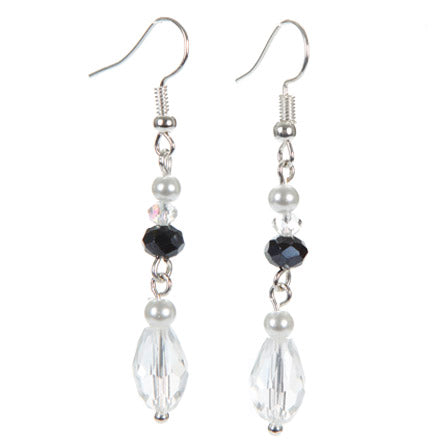 Aretes De Cristal Gota Con Perlas