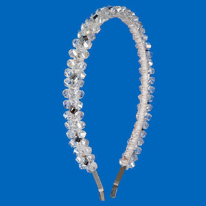 Diadema Con Cristal Escalera Plata