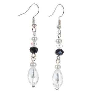 Aretes De Cristal Gota Con Perlas