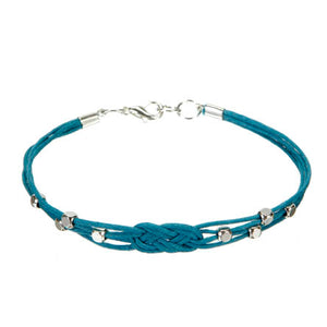 Pulsera Infinito De Cordón Encerado Azul