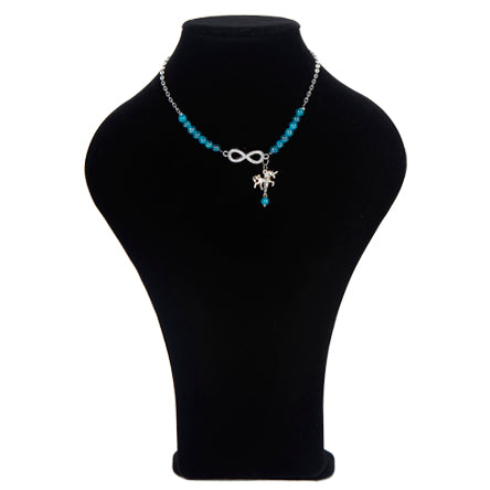 Collar Turquesa Con Dije Infinito Y Unicornio