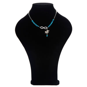 Collar Turquesa Con Dije Infinito Y Unicornio