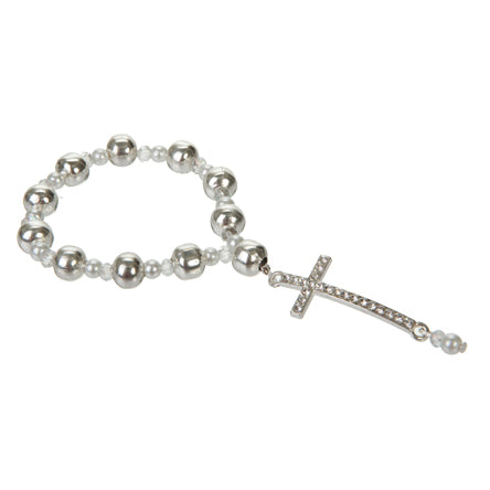 Decenario Con Cuentas De Metal Y Perlas | Proyecto | Fantasias Miguel ...